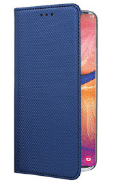 Кожен калъф тефтер и стойка Magnetic FLEXI Book Style за Samsung Galaxy A20e A202F син 